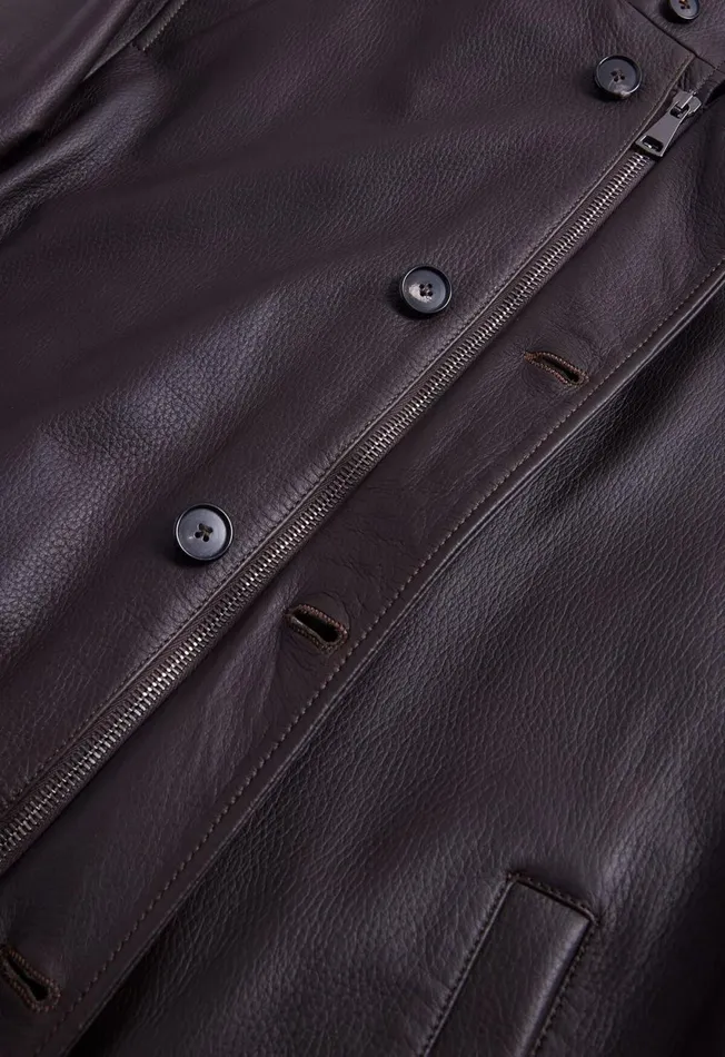 Paul Stuart Coats and Outerwear Leather Bomber Jacket Brown 8211 Men Paul Stuart Coats and Outerwear Leather Bomber Jacket Brown 8211 Men