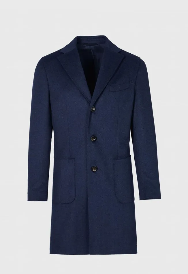 Paul Stuart Coats and Outerwear Wool and Cashmere Herringbone Coat Mid Blue 8211 Men Paul Stuart Coats and Outerwear Wool and Cashmere Herringbone Coat Mid Blue 8211 Men