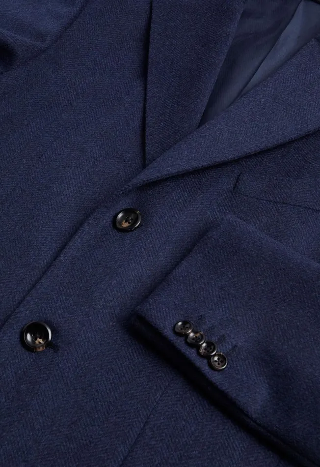 Paul Stuart Coats and Outerwear Wool and Cashmere Herringbone Coat Mid Blue 8211 Men Paul Stuart Coats and Outerwear Wool and Cashmere Herringbone Coat Mid Blue 8211 Men