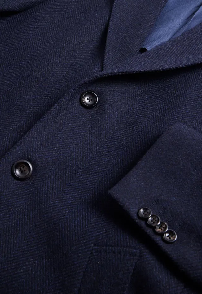 Paul Stuart Coats and Outerwear Wool Herringbone Coat Navy 8211 Men Paul Stuart Coats and Outerwear Wool Herringbone Coat Navy 8211 Men