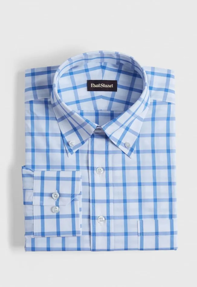 Paul Stuart Dress Shirts Oversized Windowpane Cotton Dress Shirt Blue 8211 Men Paul Stuart Dress Shirts Oversized Windowpane Cotton Dress Shirt Blue 8211 Men