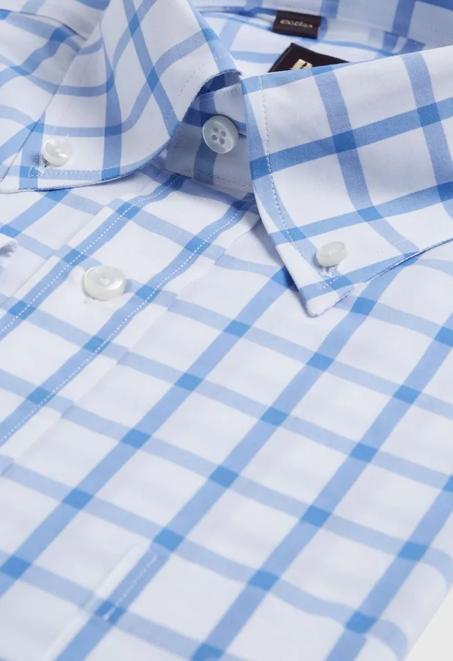 Paul Stuart Dress Shirts Oversized Windowpane Cotton Dress Shirt Blue 8211 Men Paul Stuart Dress Shirts Oversized Windowpane Cotton Dress Shirt Blue 8211 Men