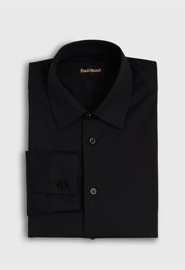 Paul Stuart Dress Shirts Stretch Poplin Slim Fit Dress Shirt Black 8211 Men