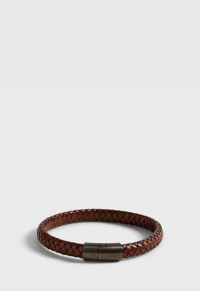 Paul Stuart Jewelry Brown Braided Leather Bracelet With Sterling Silver Closure Brown 8211 Men Paul Stuart Jewelry Brown Braided Leather Bracelet With Sterling Silver Closure Brown 8211 Men