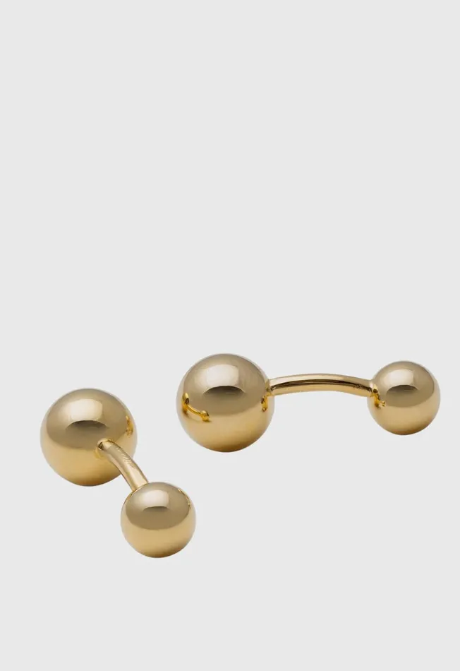 Paul Stuart Jewelry Gold DoubleSided Ball Cufflinks Gold 8211 Men