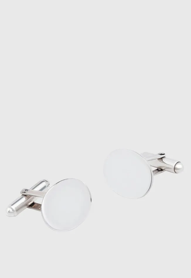 Paul Stuart Jewelry Sterling Silver Polished Oval Cufflinks Silver 8211 Men