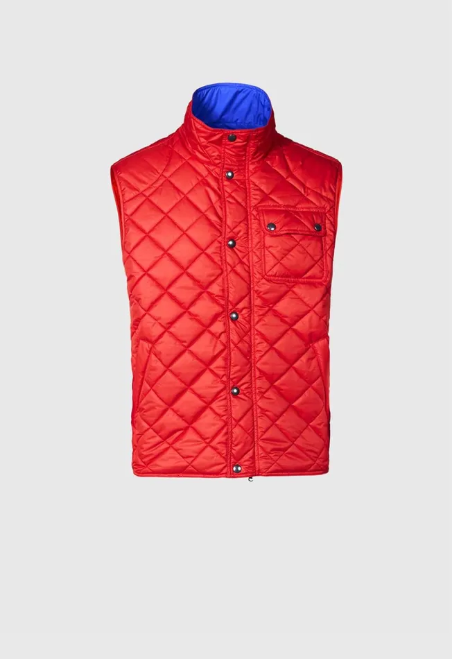 Paul Stuart Outerwear Diamond Quilted Vest Navy 8211 Men