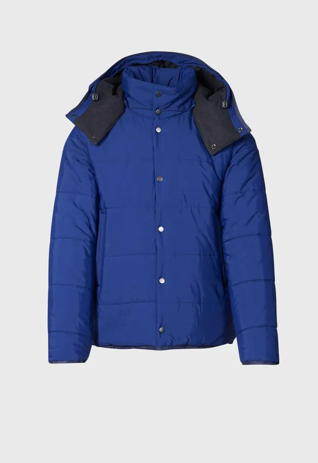 Paul Stuart Outerwear Down Jacket With Removable Sleeves Royal Blue 8211 Men
