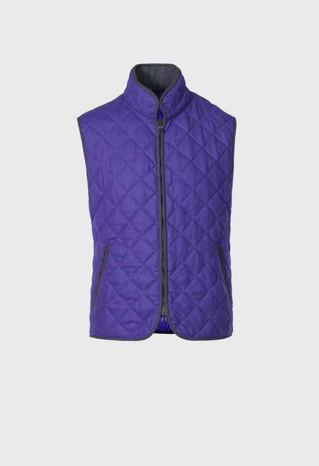 Paul Stuart Outerwear Quilted Wool Flannel Vest Gold 8211 Men