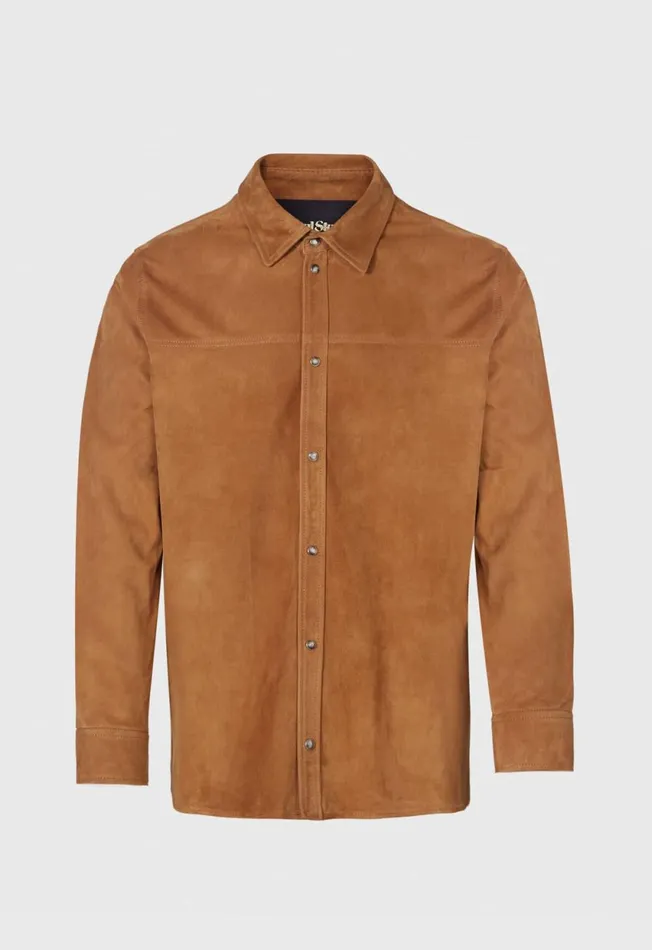 Paul Stuart Outerwear Suede Shirt Jacket Blue 8211 Men