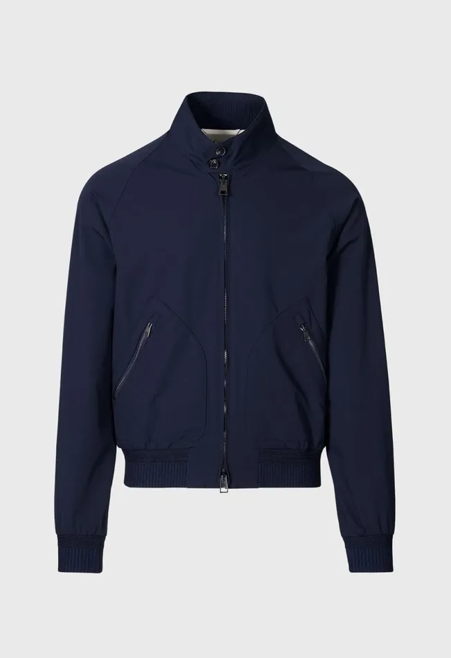 Paul Stuart Outerwear Technical Jersey Bomber Jacket Navy 8211 Men