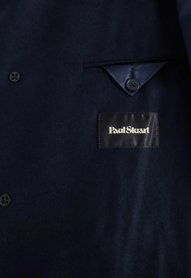 Paul Stuart Outerwear Wool and Cashmere Chesterfield Coat Navy 8211 Men Paul Stuart Outerwear Wool and Cashmere Chesterfield Coat Navy 8211 Men