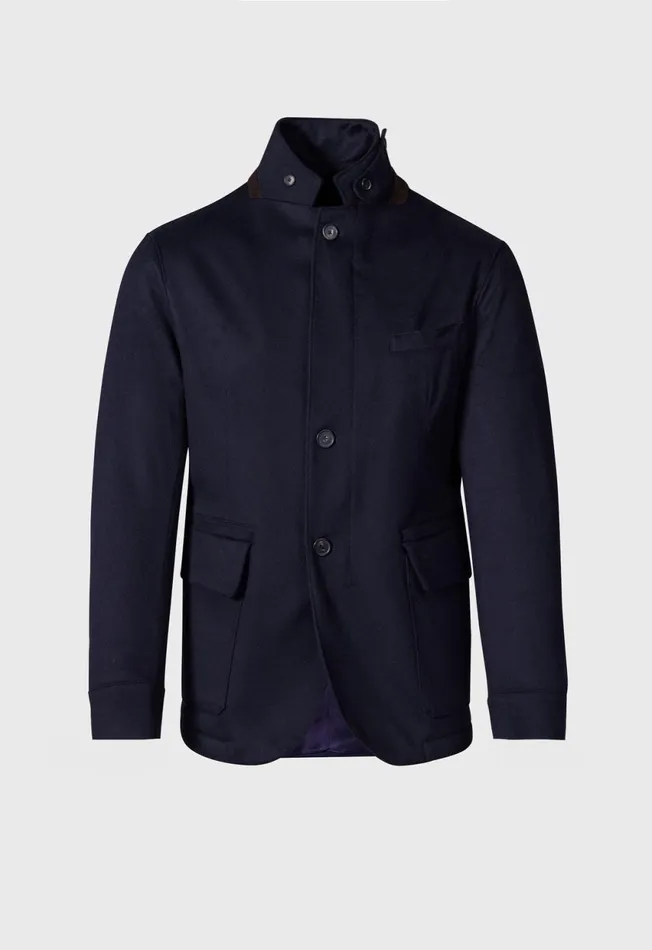Paul Stuart Outerwear Wool and Cashmere Hybrid Blazer Navy 8211 Men