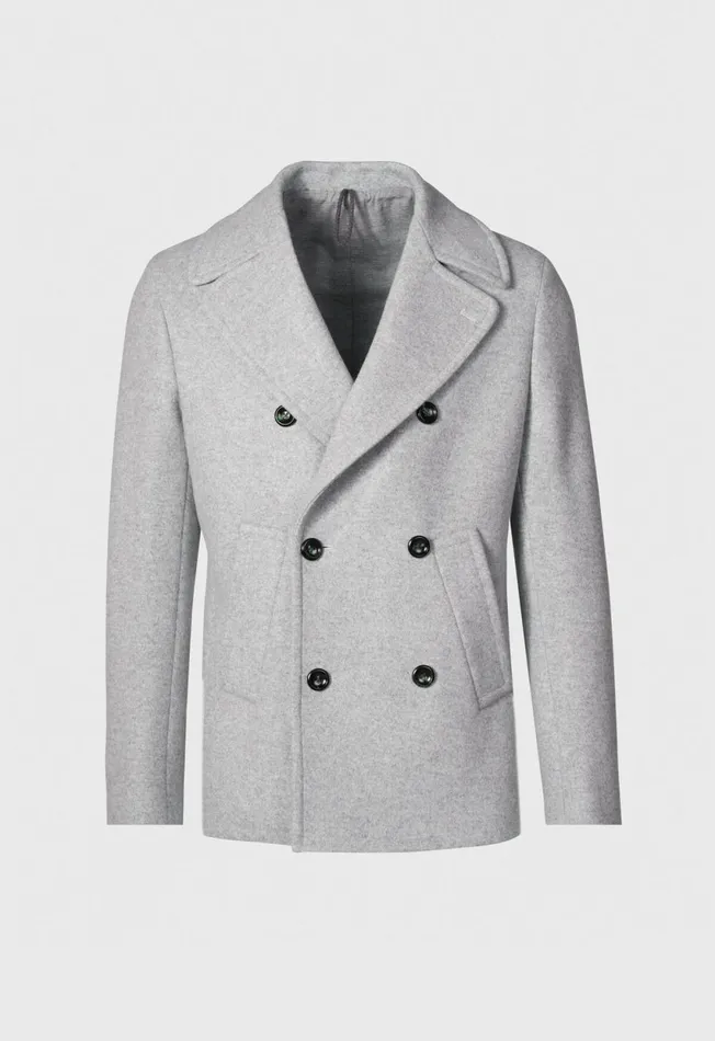 Paul Stuart Outerwear Wool Jersey Peacoat Grey 8211 Men