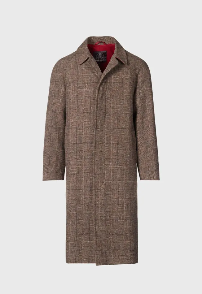 Paul Stuart Outerwear Wool Parquet Kensington Coat Brown 8211 Men