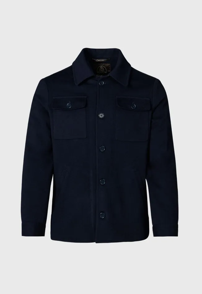 Paul Stuart Outerwear Wool Shirt Jacket Navy 8211 Men