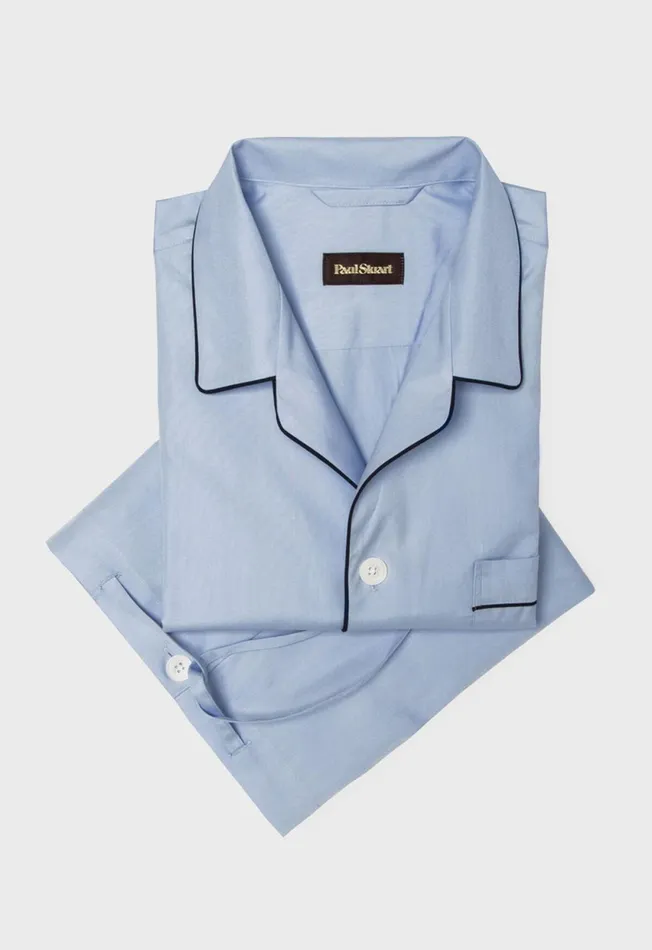Paul Stuart Pajamas and Loungewear Cotton Broadcloth Pajama Blue 8211 Men