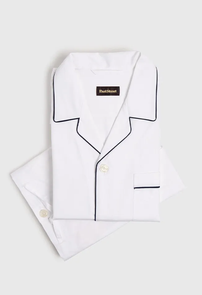 Paul Stuart Pajamas and Loungewear Cotton Broadcloth Pajama White 8211 Men