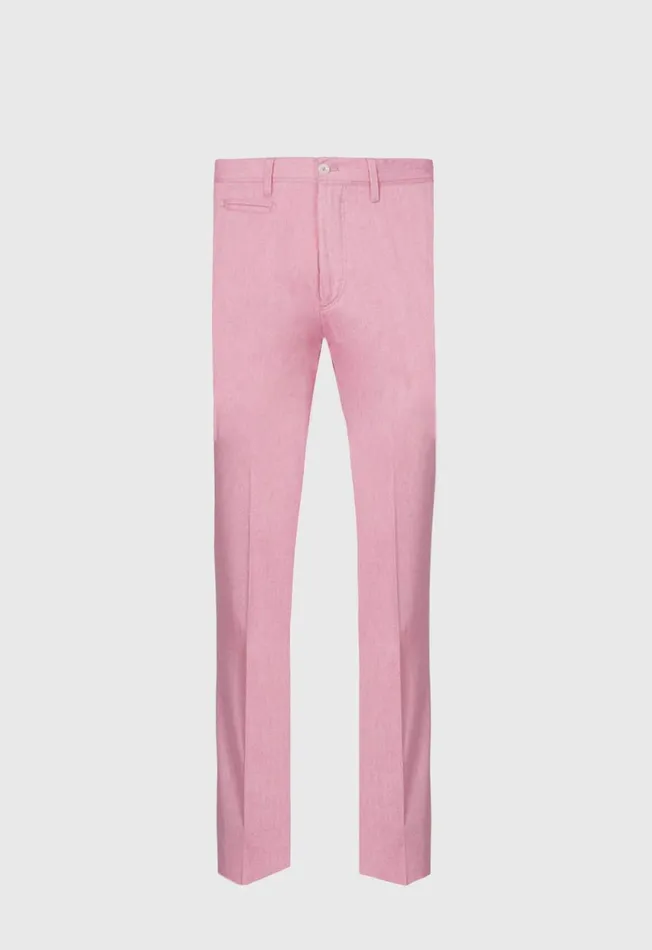 Paul Stuart Pants Cotton Plain Front Dress Trouser Pink 8211 Men