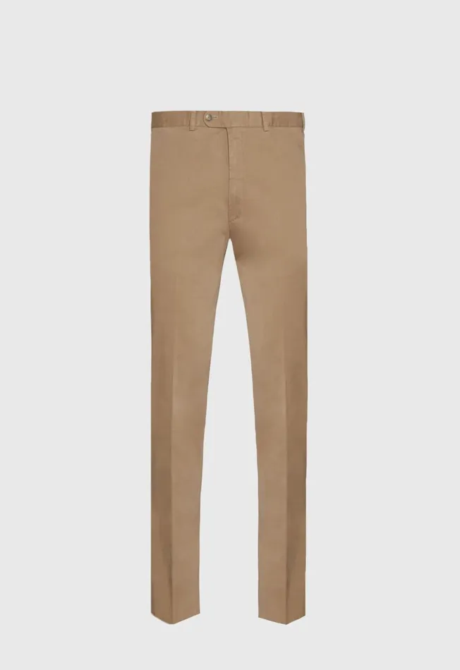 Paul Stuart Pants Solid Khaki Pant Khaki 8211 Men
