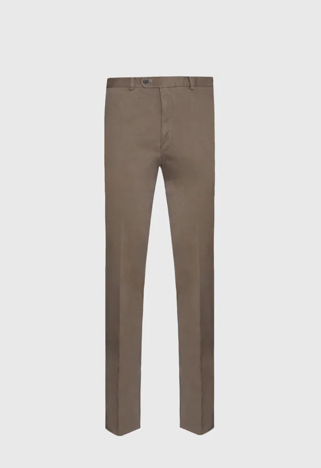 Paul Stuart Pants Solid Mocha Plain Front Pant Mocha 8211 Men