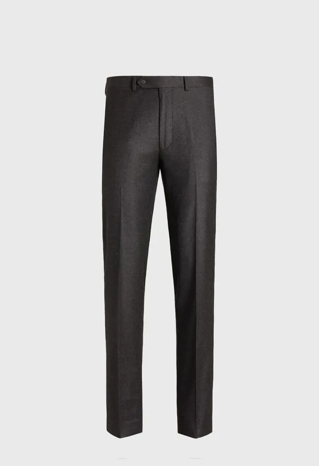 Paul Stuart Pants Wool Flannel Charcoal Trouser Charcoal 8211 Men