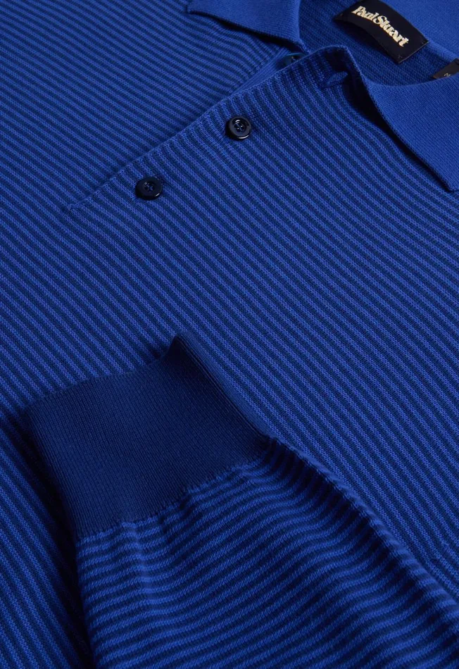 Paul Stuart Polos and TShirts Cotton Stripe Long Sleeve Polo Navy 8211 Men Paul Stuart Polos and TShirts Cotton Stripe Long Sleeve Polo Navy 8211 Men