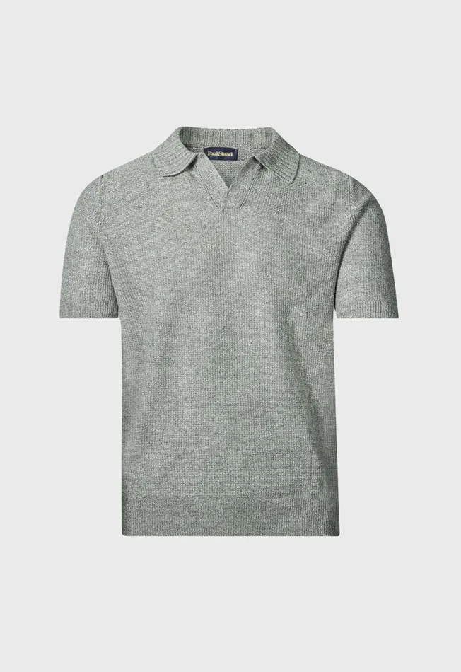 Paul Stuart Polos and TShirts Linen and Cotton Knit Open Collar Polo Olive 8211 Men Paul Stuart Polos and TShirts Linen and Cotton Knit Open Collar Polo Olive 8211 Men