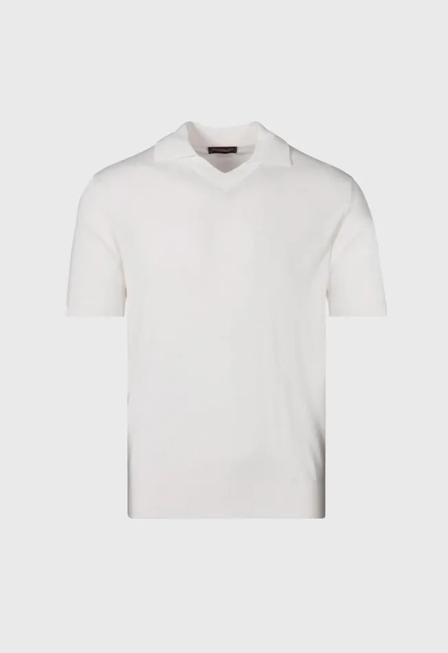 Paul Stuart Polos and TShirts Organic Cotton Open Collar Polo Cobalt 8211 Men