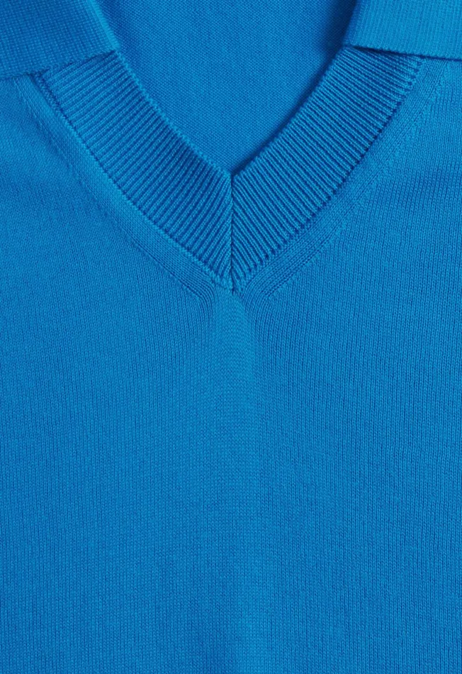 Paul Stuart Polos and TShirts Organic Cotton Open Collar Polo Cobalt 8211 Men Paul Stuart Polos and TShirts Organic Cotton Open Collar Polo Cobalt 8211 Men