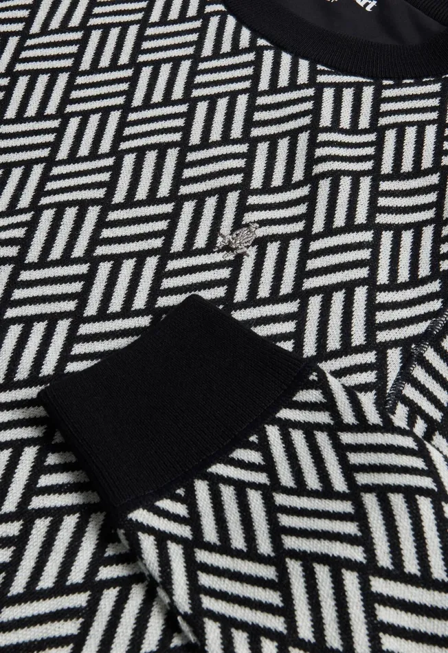 Paul Stuart Polos Parquet Pattern JacquardnbspCrewneck Black 8211 Men Paul Stuart Polos Parquet Pattern JacquardnbspCrewneck Black 8211 Men