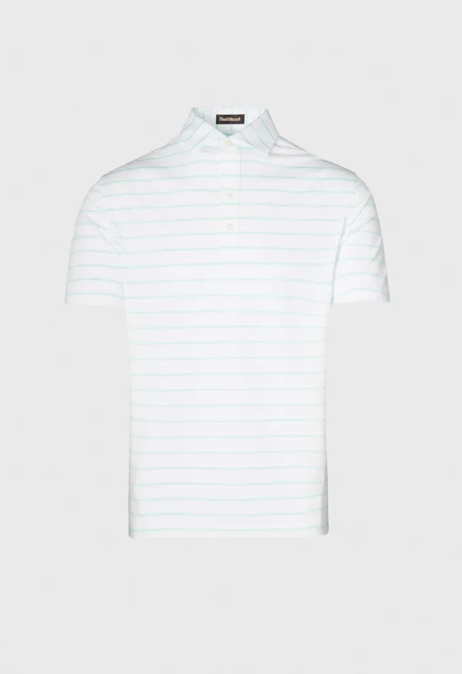Paul Stuart Polos Pencil Stripe On White Ground Performance Polo Medium Blue 8211 Men Paul Stuart Polos Pencil Stripe On White Ground Performance Polo Medium Blue 8211 Men