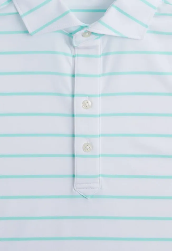 Paul Stuart Polos Pencil Stripe On White Ground Performance Polo Medium Blue 8211 Men Paul Stuart Polos Pencil Stripe On White Ground Performance Polo Medium Blue 8211 Men
