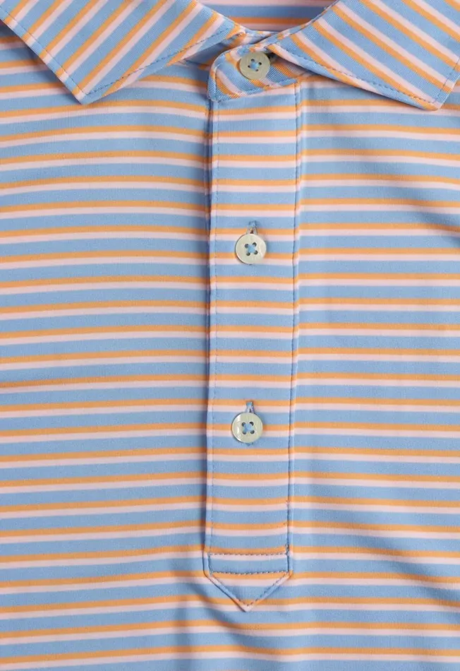 Paul Stuart Polos Three Color Stripe Performance Polo Light Blueorange 8211 Men Paul Stuart Polos Three Color Stripe Performance Polo Light Blueorange 8211 Men
