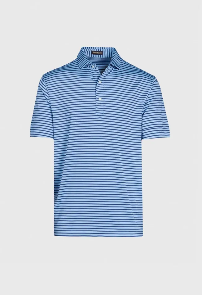 Paul Stuart Polos Two Color Stripe Performance Polo Limeblue 8211 Men