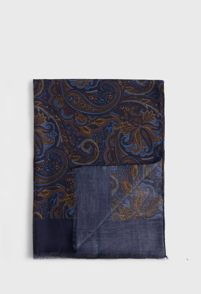 Paul Stuart Scarves Hats Gloves Paisley Print Scarf Brown 8211 Men