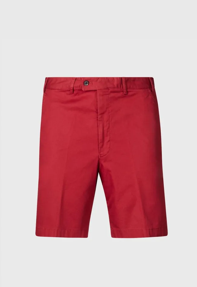 Paul Stuart Shorts and Swim Trunks Cotton Twill Bermuda Short Red 8211 Men