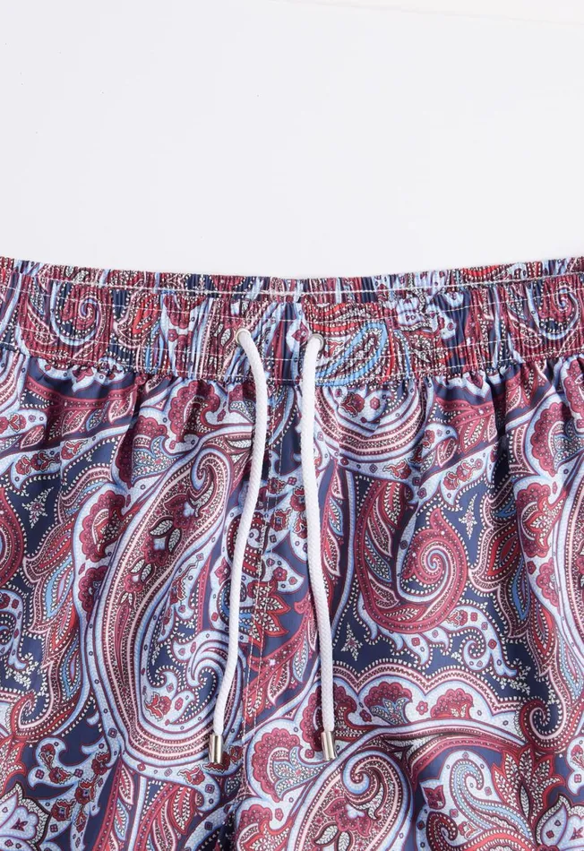 Paul Stuart Shorts and Swim Trunks Paisley Print Swim Trunk Bluered 8211 Men Paul Stuart Shorts and Swim Trunks Paisley Print Swim Trunk Bluered 8211 Men