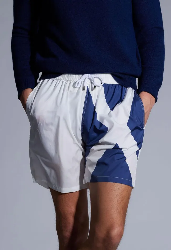 Paul Stuart Shorts and Swim Trunks Printed Flag Swim Shorts Navywhite 8211 Men Paul Stuart Shorts and Swim Trunks Printed Flag Swim Shorts Navywhite 8211 Men