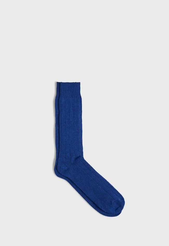 Paul Stuart Socks Cashmere Blend Ribbed Sock Brown Heather 8211 Men