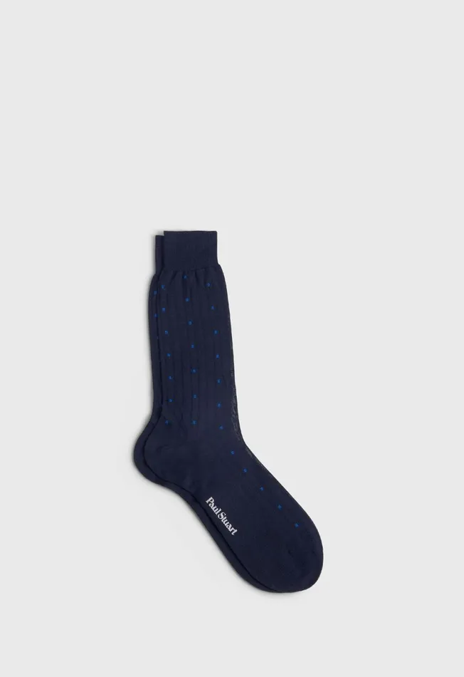 Paul Stuart Socks Cotton Deco Sock Navyblue 8211 Men