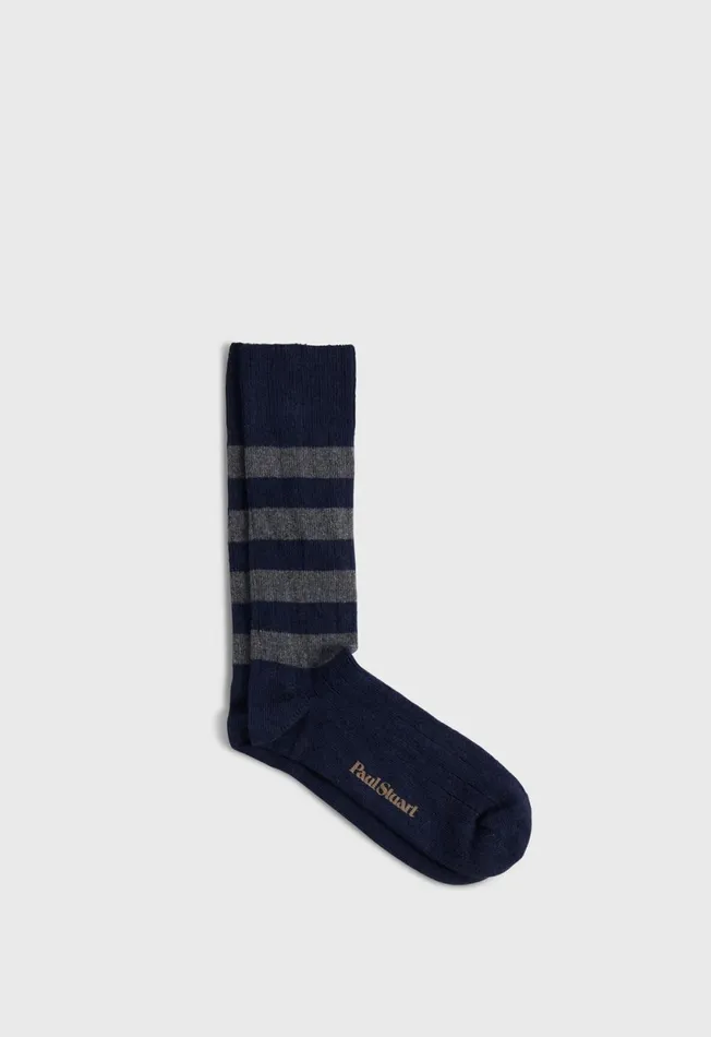 Paul Stuart Socks Rugby Stripe Sock Navygrey 8211 Men