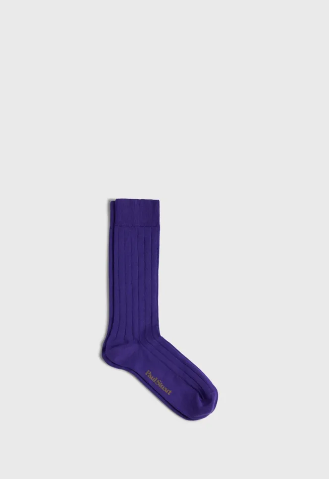Paul Stuart Socks Sea Island Cotton Solid Color Sock Berry 8211 Men