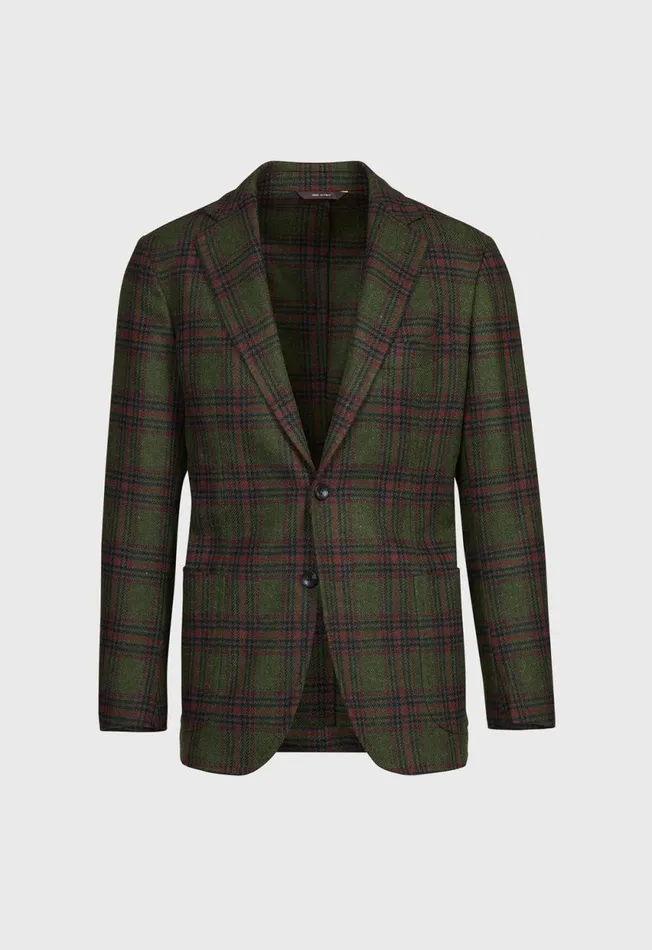 Paul Stuart Sport Jacket and Blazers Plaid Wool Soft Constructed Jacket Greenred 8211 Men Paul Stuart Sport Jacket and Blazers Plaid Wool Soft Constructed Jacket Greenred 8211 Men