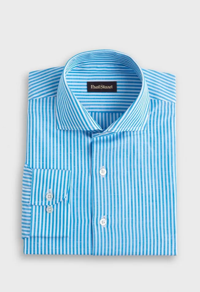 Paul Stuart Sport Shirts Bengal Stripe Cotton and Linen Sport Shirt Light Blue 8211 Men Paul Stuart Sport Shirts Bengal Stripe Cotton and Linen Sport Shirt Light Blue 8211 Men