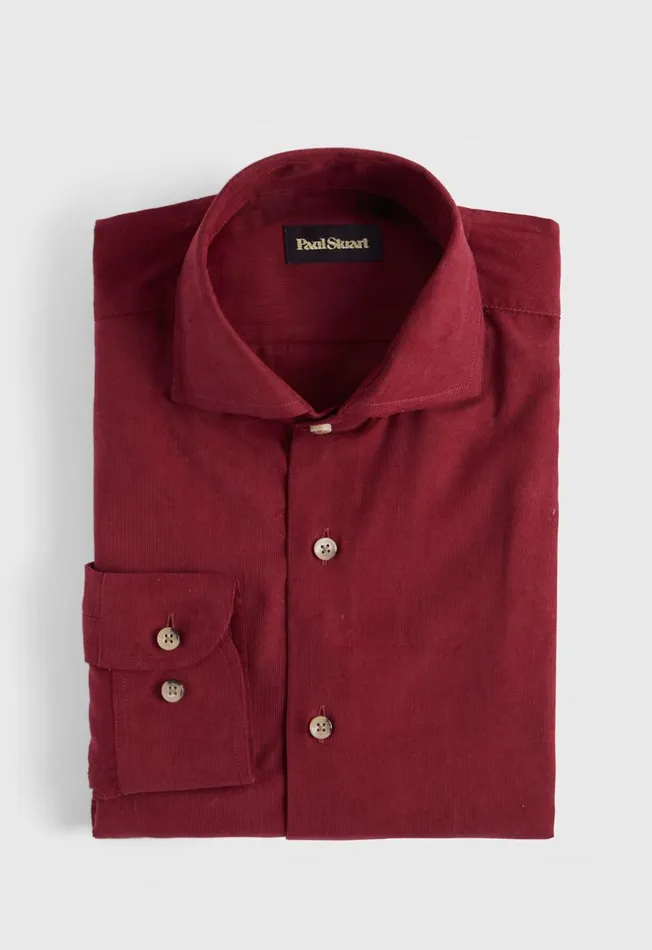 Paul Stuart Sport Shirts Corduroy Sport Shirt Burgundy 8211 Men