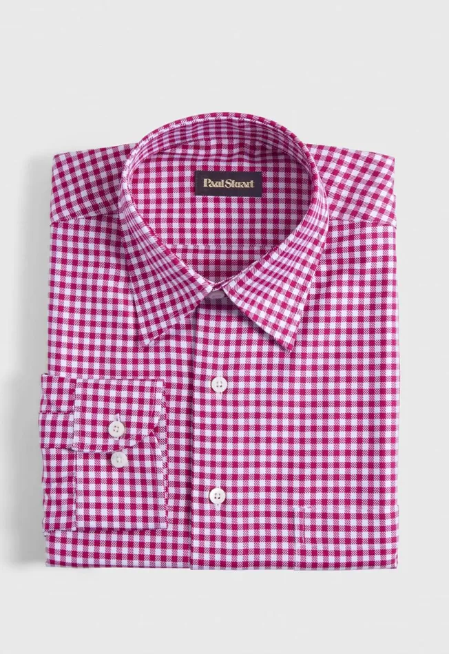 Paul Stuart Sport Shirts Gingham Check Twill Sport Shirt Dark Green 8211 Men