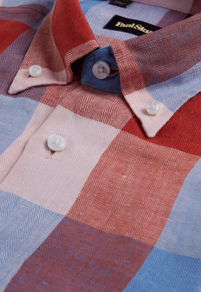 Paul Stuart Sport Shirts Linen Buffalo Check Sport Shirt Redlt Blue 8211 Men Paul Stuart Sport Shirts Linen Buffalo Check Sport Shirt Redlt Blue 8211 Men
