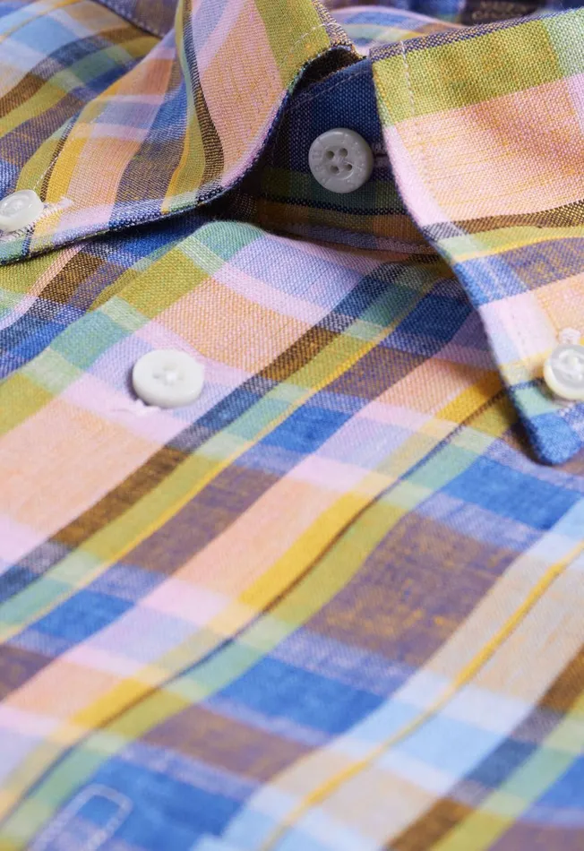 Paul Stuart Sport Shirts Linen Plaid Sport Shirt Orangegreen 8211 Men Paul Stuart Sport Shirts Linen Plaid Sport Shirt Orangegreen 8211 Men