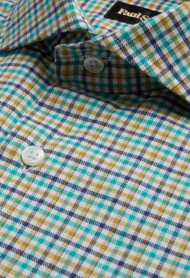 Paul Stuart Sport Shirts Mini Check Flannel Sport Shirt Blueorange 8211 Men Paul Stuart Sport Shirts Mini Check Flannel Sport Shirt Blueorange 8211 Men